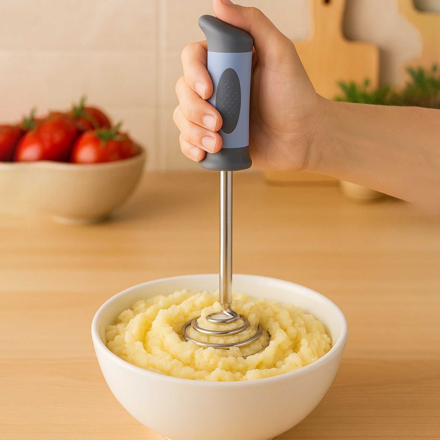 Supermom Spring Omasher Heavy Duty Stainless Steel Vegetable  Potato Masher