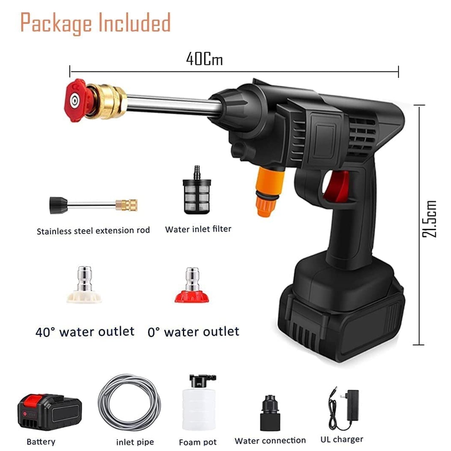 8550 48v Car Washing Kit Portable Pressure Washer With Rechargeable  Cordless Pressure Washer Gun  Handheld Pressure Washer For Car  Car Washer Gun (Type 1- Single Battery)