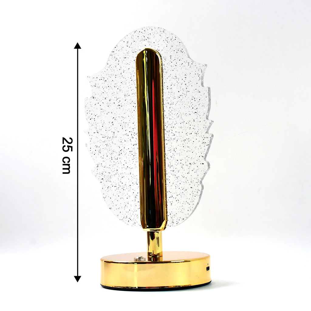 Elegant Feather Shape Crystal Table Lamp (1 Pc)