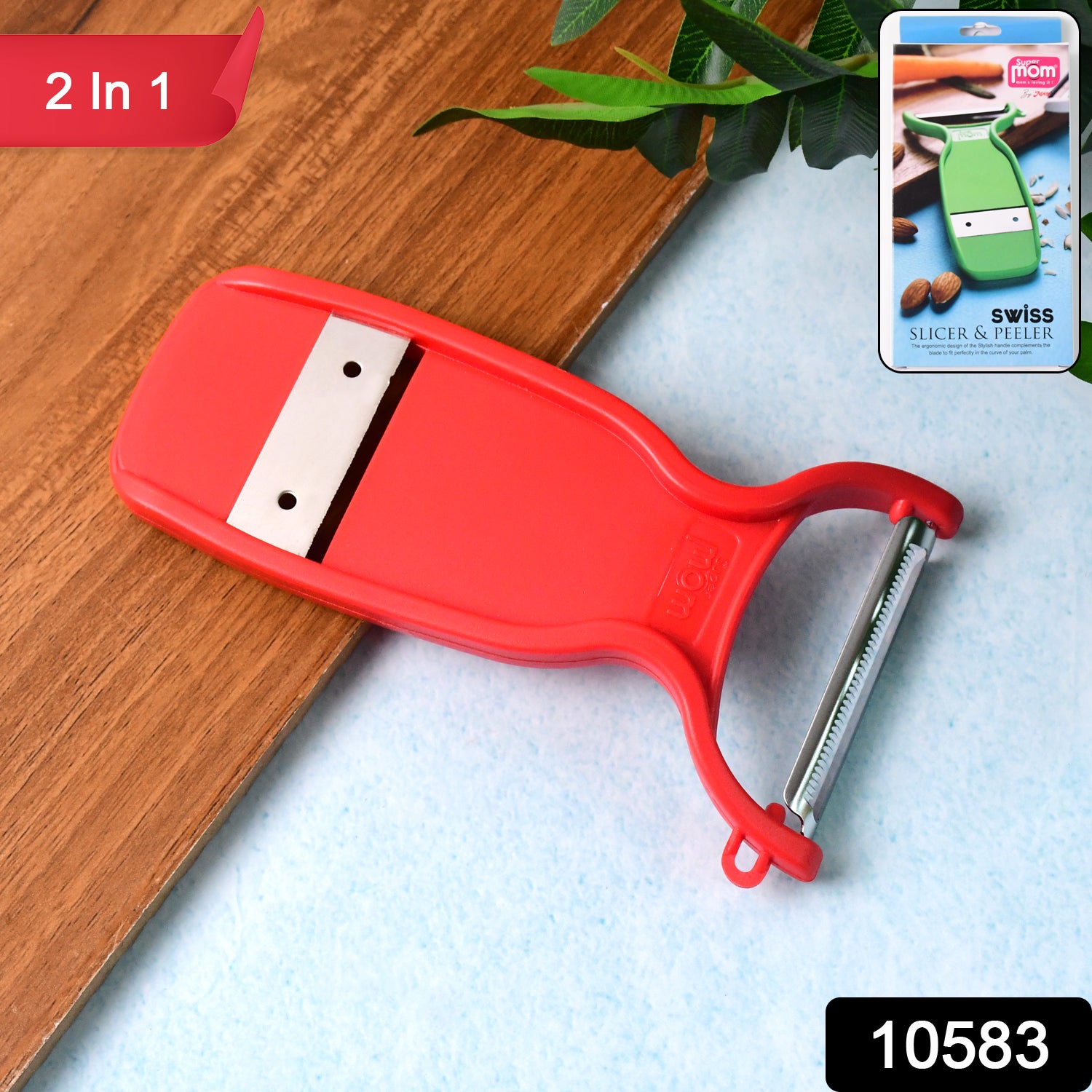 Supermom Swiss 2-in-1 Slicer  Peeler With Ultra Sharp Stainless Steel Blades