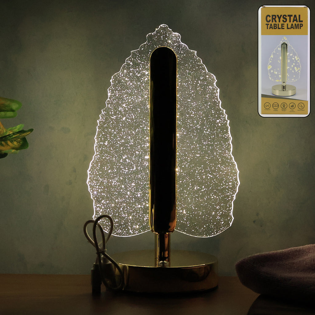 Premium Led Crystal Table Lamp With Usb Power