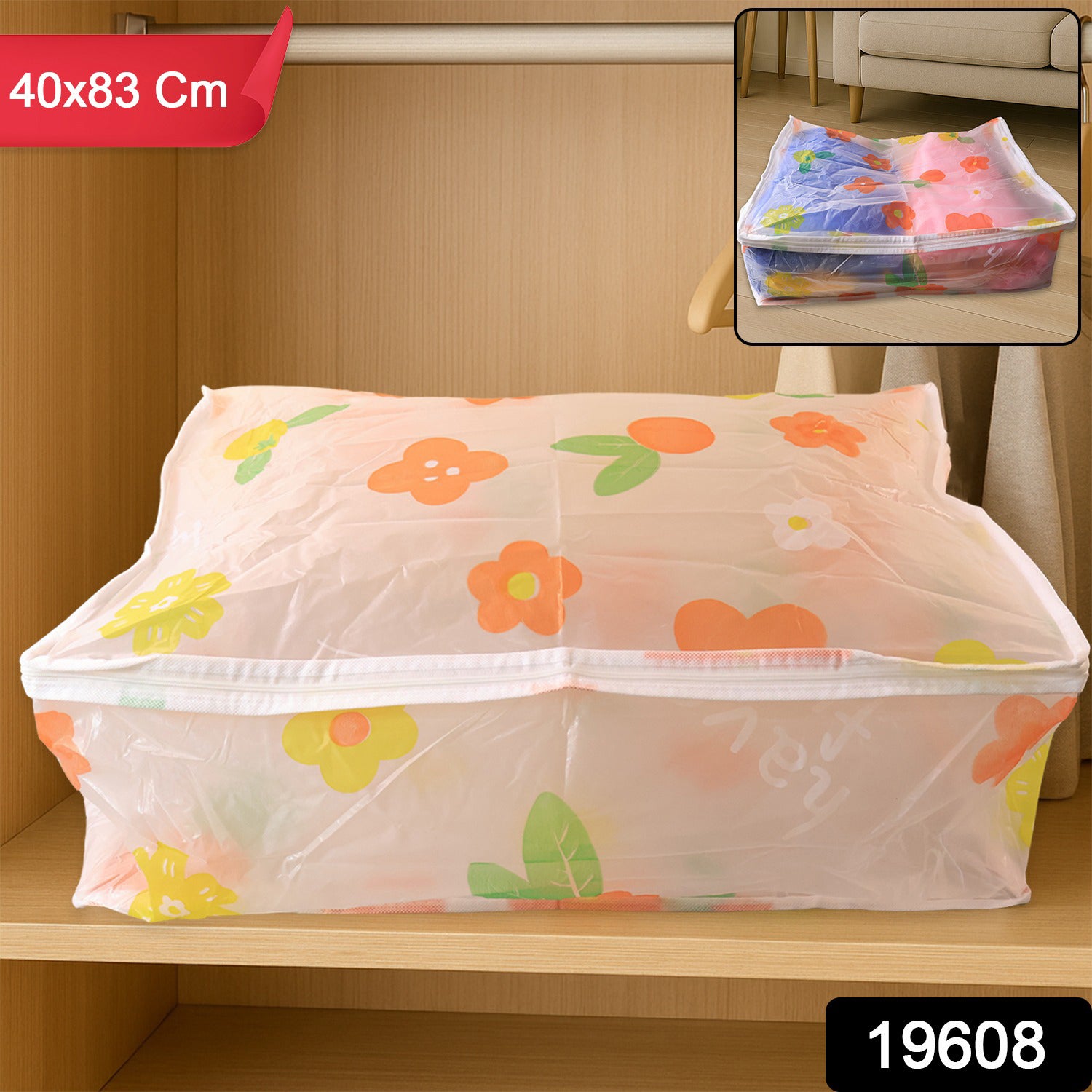 Large Blanket Storage Bag With Zipper  40x83 Cm