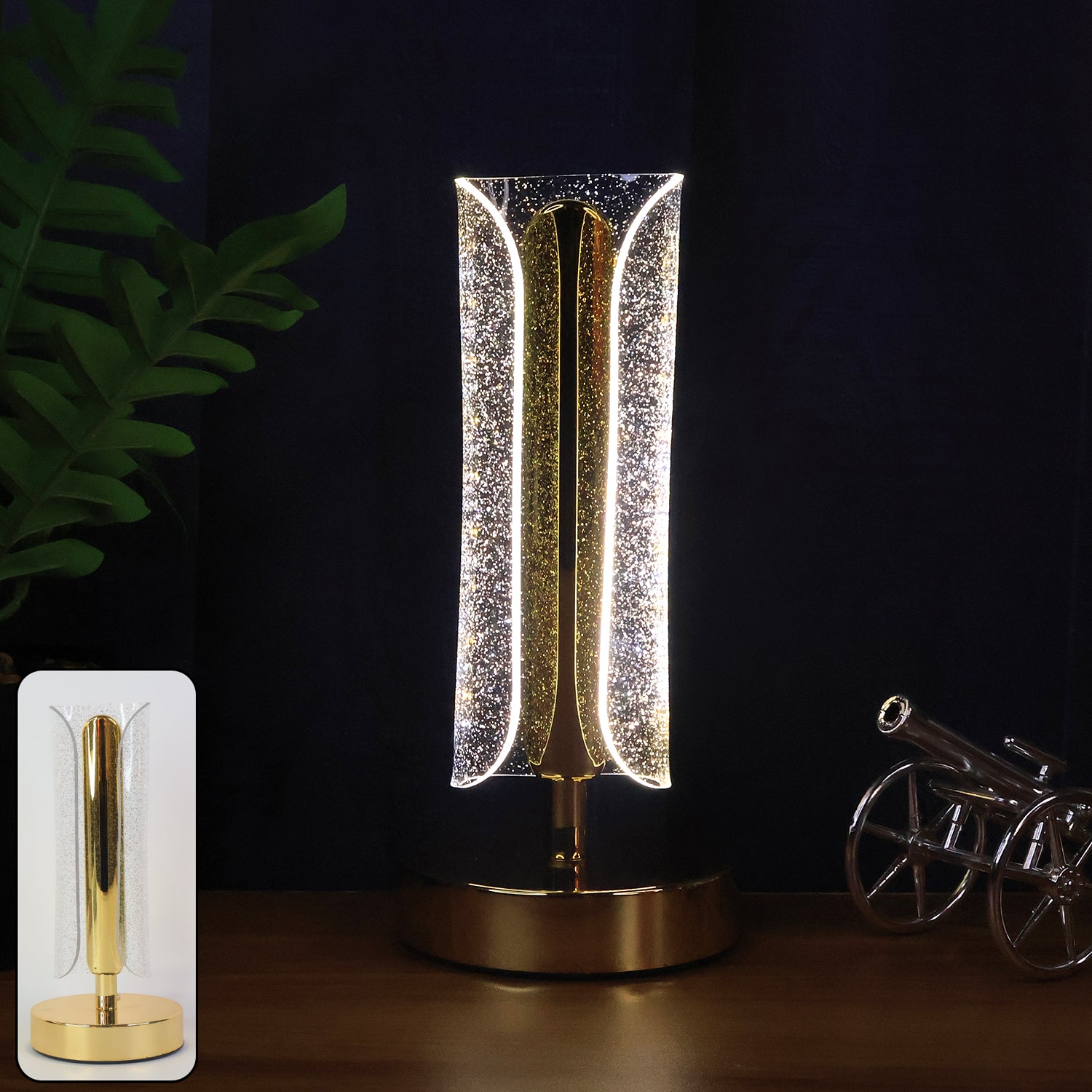 Luxury Tall Cylindrical Crystal Table Lamp (1 Pc)