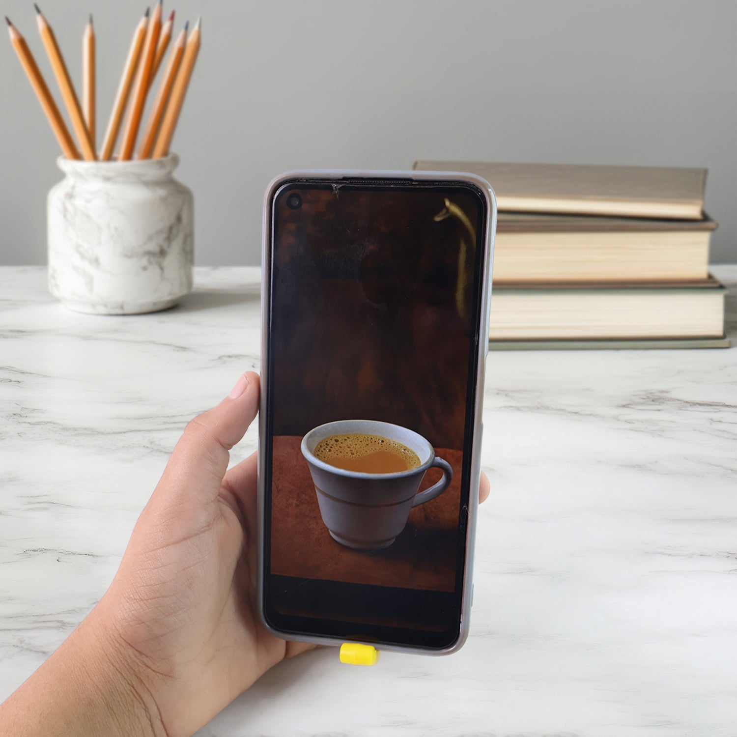 2-in-1 Plastic Dual-finger Mobile Stand Cum Keyring  (1 Pc Mixed Color)