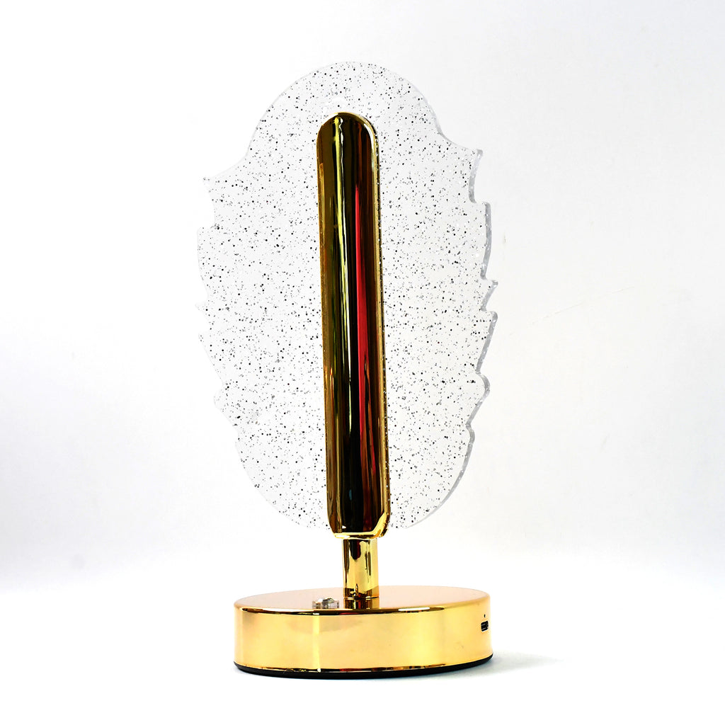 Elegant Feather Shape Crystal Table Lamp (1 Pc)