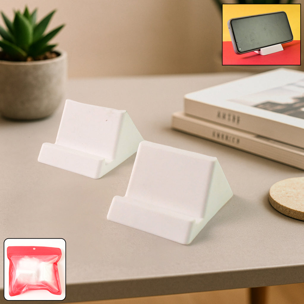 Compact Plastic Mobile Phone Holder Stand (2 Pc  Mix Color)